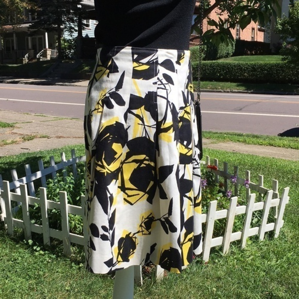 Helene Bergman black/yellow cotton skirt - Picture 3 of 8